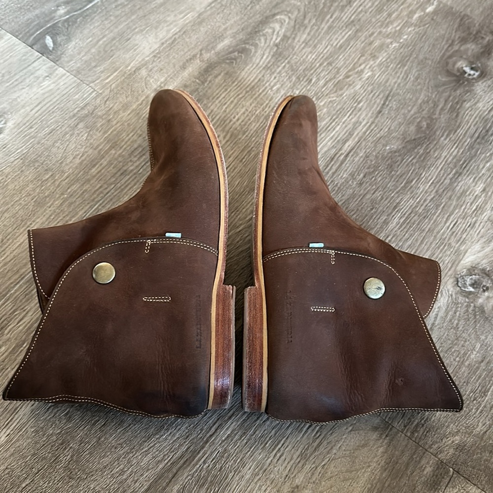 LA Zapateria Handmade Brown Snap Button Leather Booties - Picture 8 of 13